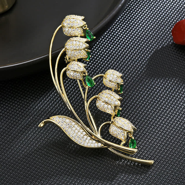 Broche de lirio de los valles para mujer