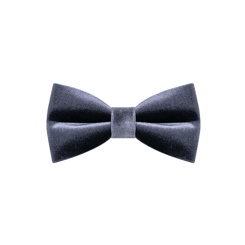 Pajarita de terciopelo de color liso gris noche para hombre
