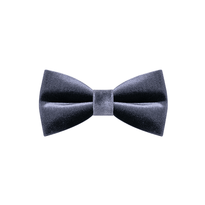 Pajarita de terciopelo de color liso gris noche para hombre