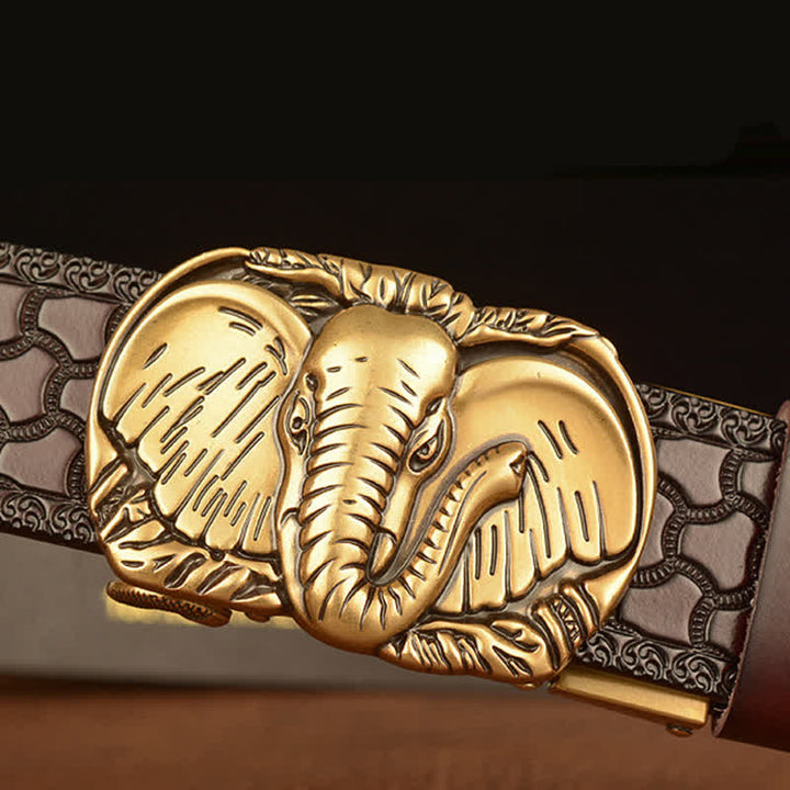 Cinturón de piel de elefante de orejas grandes para hombre
