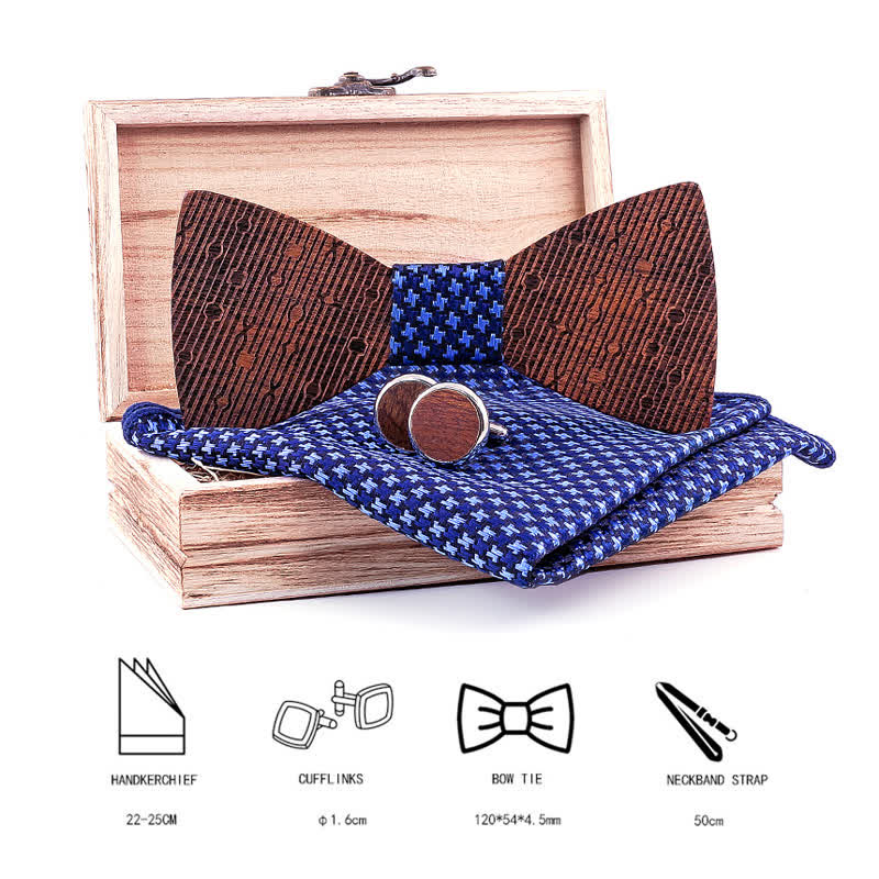 Juego de 3 pajaritas de madera con forma de hojas huecas para hombre.