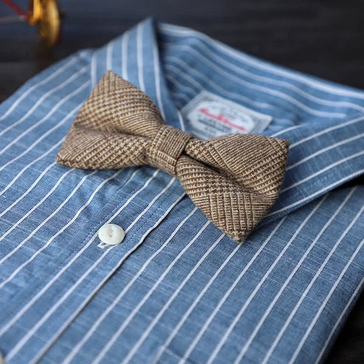 Pajarita sencilla de mezcla de lana y tweed para hombre