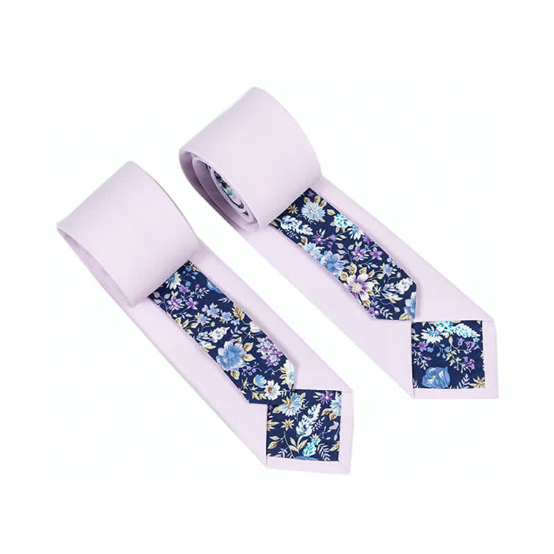 Corbata de hombre con diseño de patchwork floral y cuadros escoceses