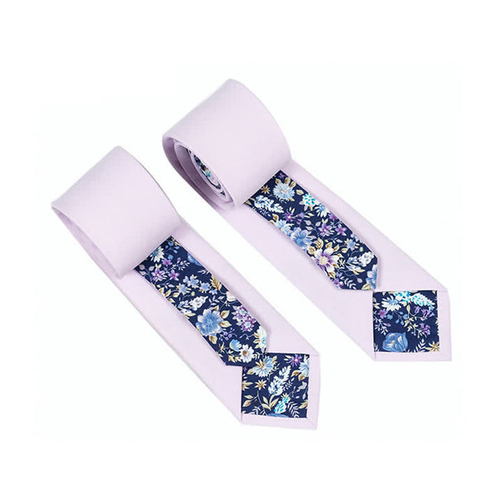 Corbata de hombre con diseño de patchwork floral y cuadros escoceses