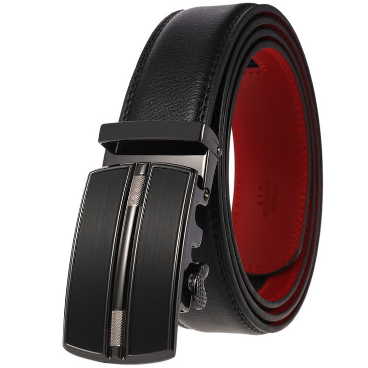 Cinturón de cuero con hebilla automática hueca simple para hombre