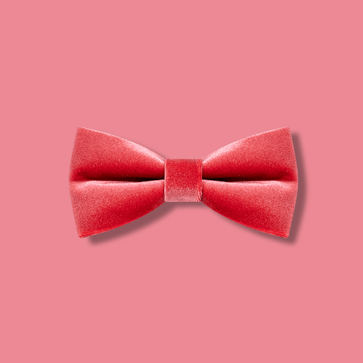 Pajarita de terciopelo color carmín liso para hombre