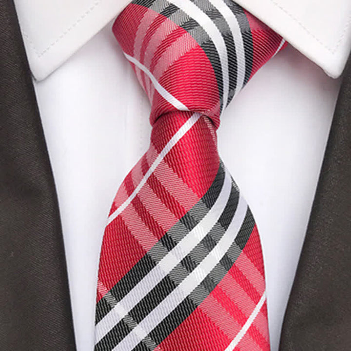 Corbata clasica escocesa a cuadros para hombre 