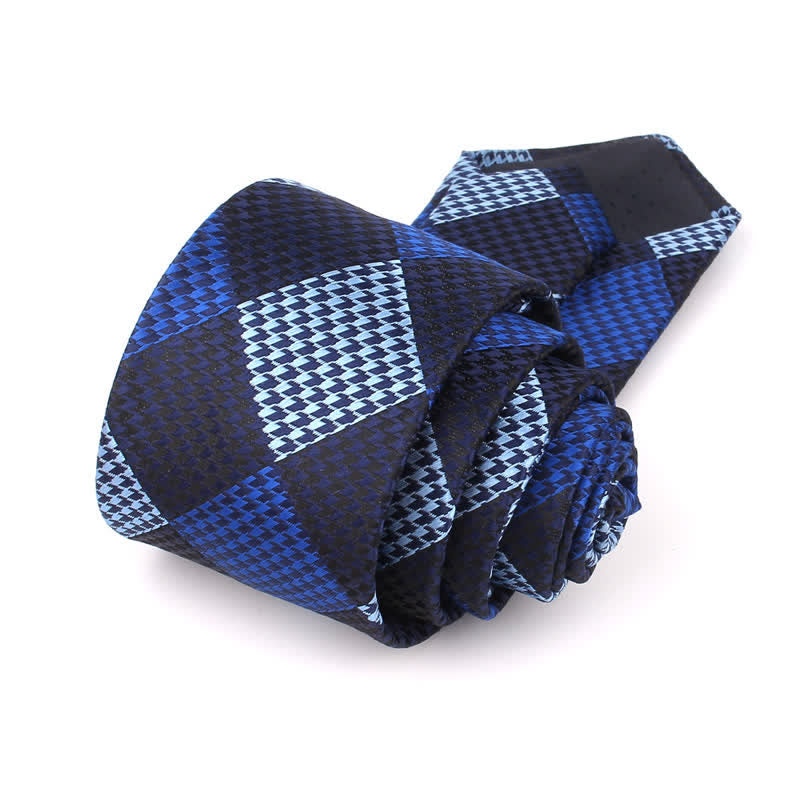 Corbata de cuadros grandes con diseño de patchwork visual para hombre
