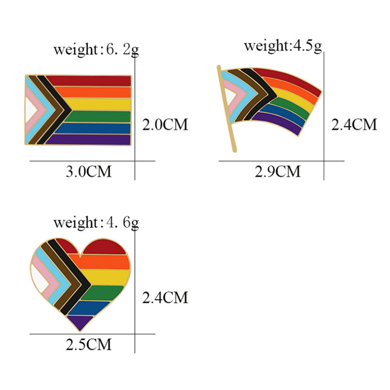 Broche con la bandera del arcoíris que muestra tu orgullo, 3 piezas