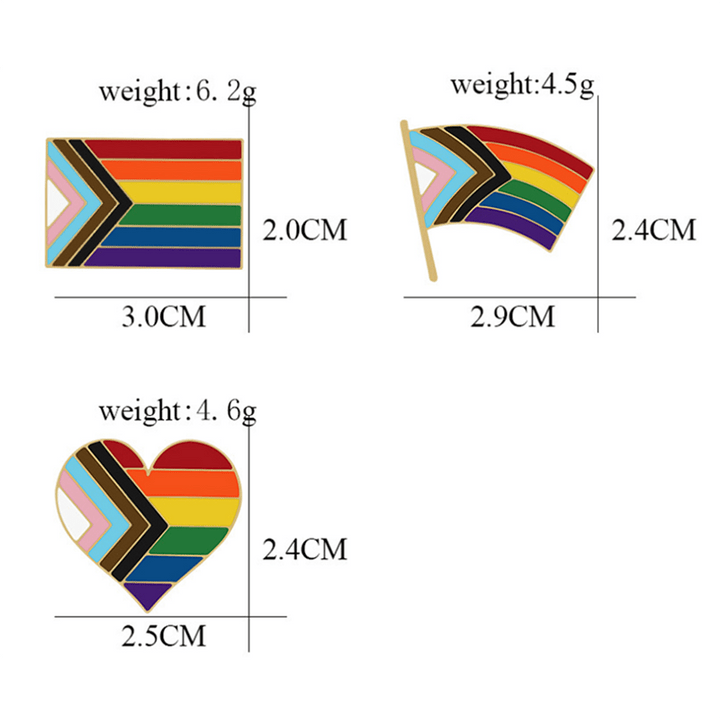 Broche con la bandera del arcoíris que muestra tu orgullo, 3 piezas