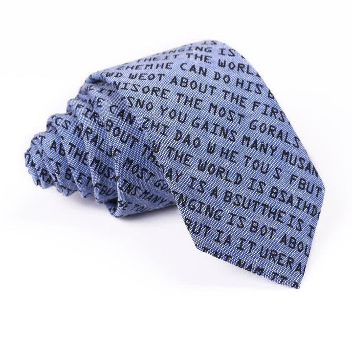 Corbata informal creativa con letras en inglés para hombre