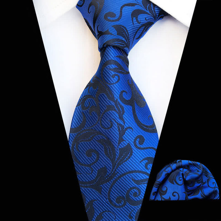 Conjunto de 2 corbatas con diseño floral en espiral para hombre