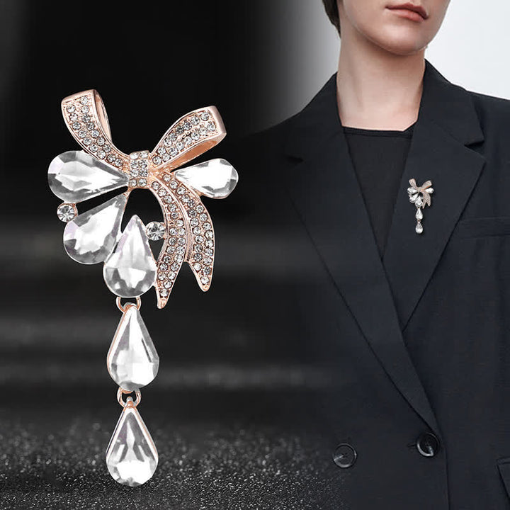 Broche con lazo en forma de lágrima para mujer