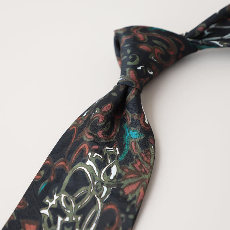 Corbata de hombre con pintura abstracta clásica