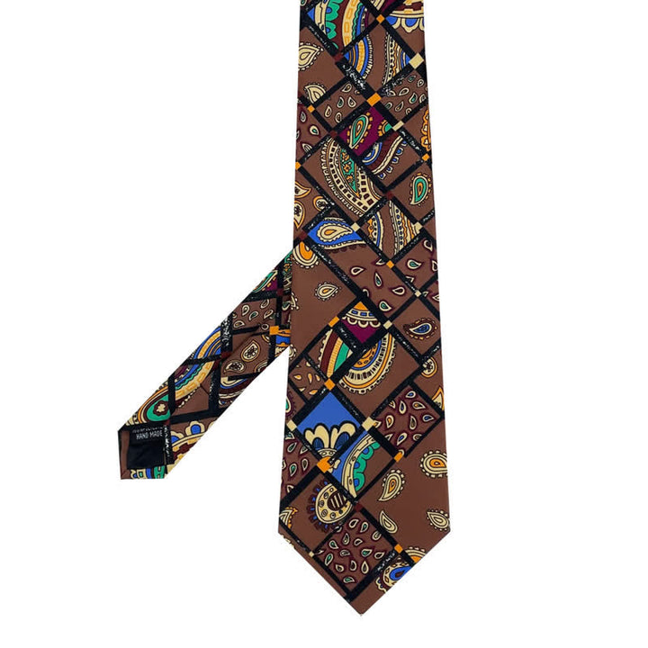 Corbata con estampado geométrico abstracto místico para hombre