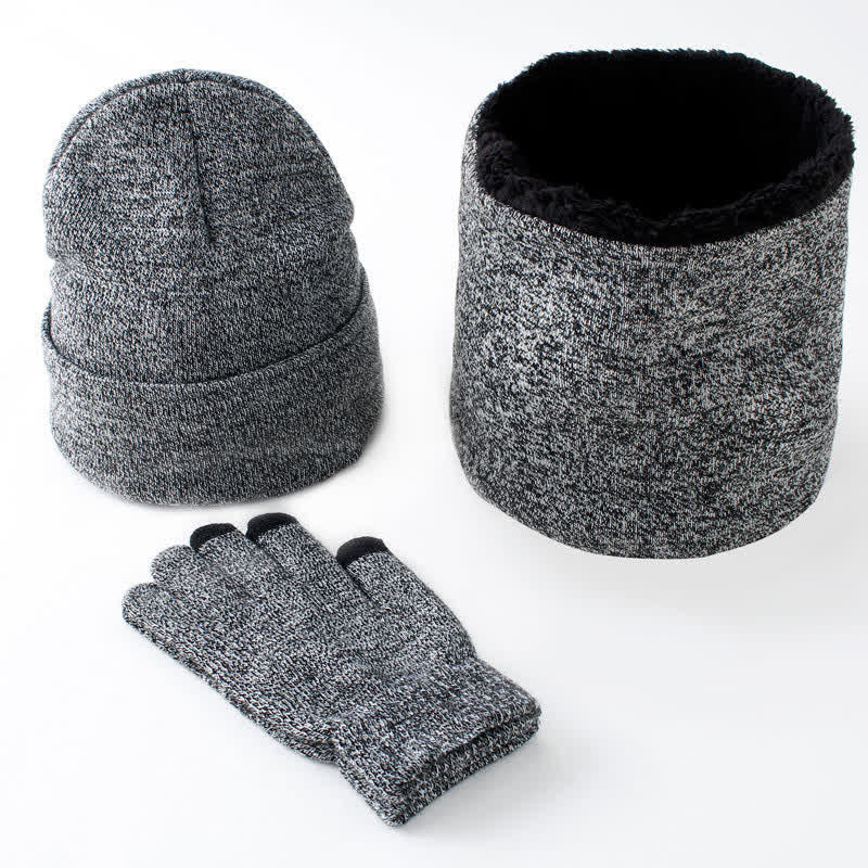 Juego de 3 gorros, bufandas y guantes para pantalla táctil