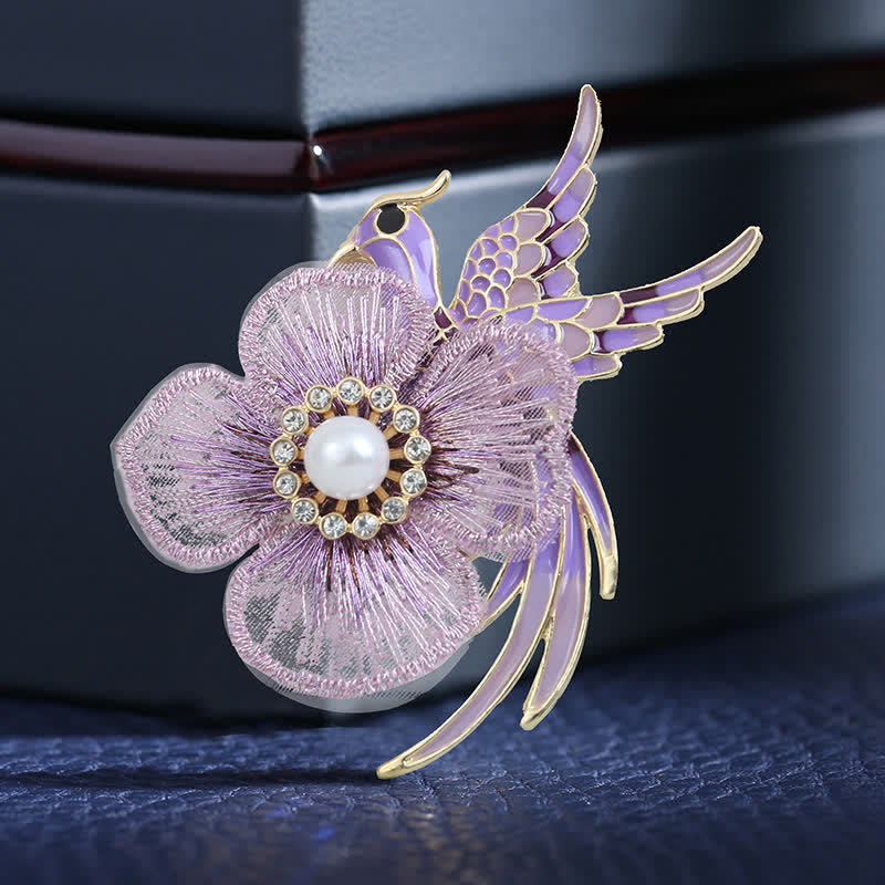 Broche de ave fénix bordada para mujer
