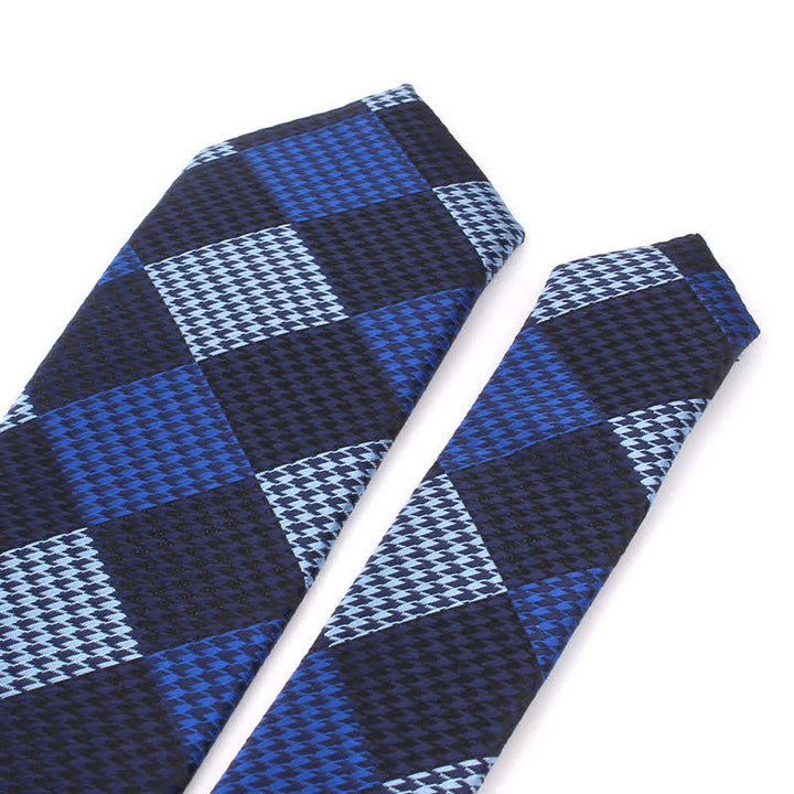Corbata de cuadros grandes con diseño de patchwork visual para hombre