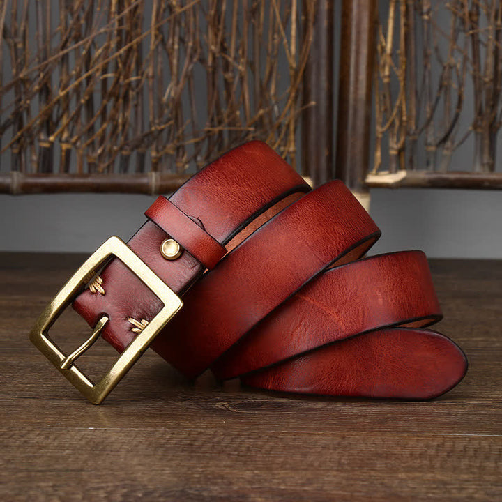 Cinturón vintage desgastado y arrugado para hombre