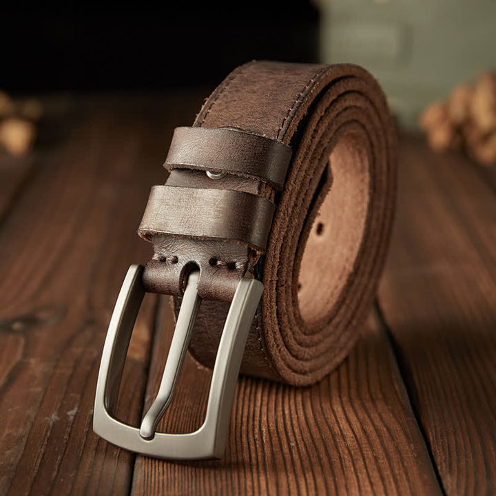 Cinturón clásico de cuero vaquero texturizado para hombre