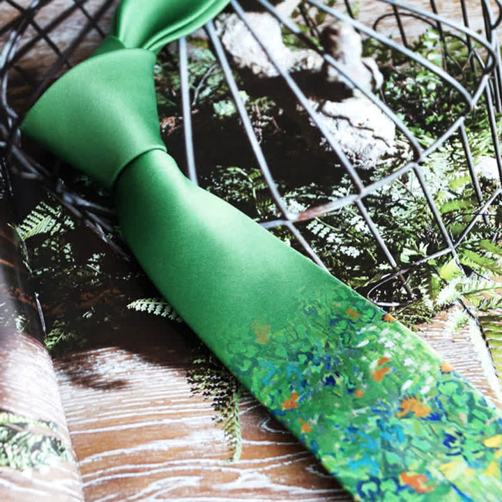 Corbata de hombre con estampado creativo de iris y aceite