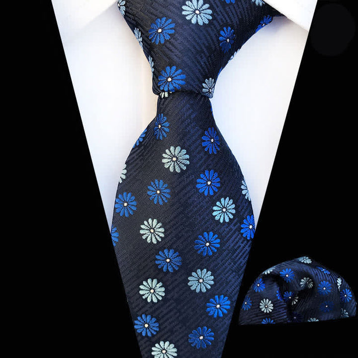 Conjunto de 2 corbatas con estampado floral de margaritas para hombre