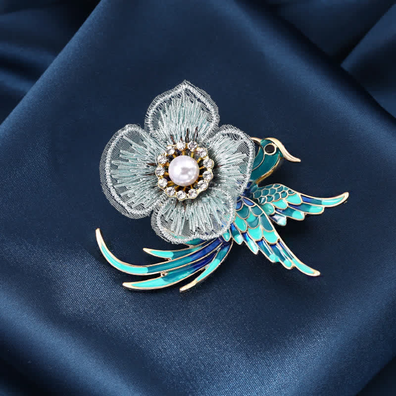 Broche de ave fénix bordada para mujer