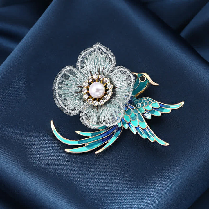 Broche de ave fénix bordada para mujer