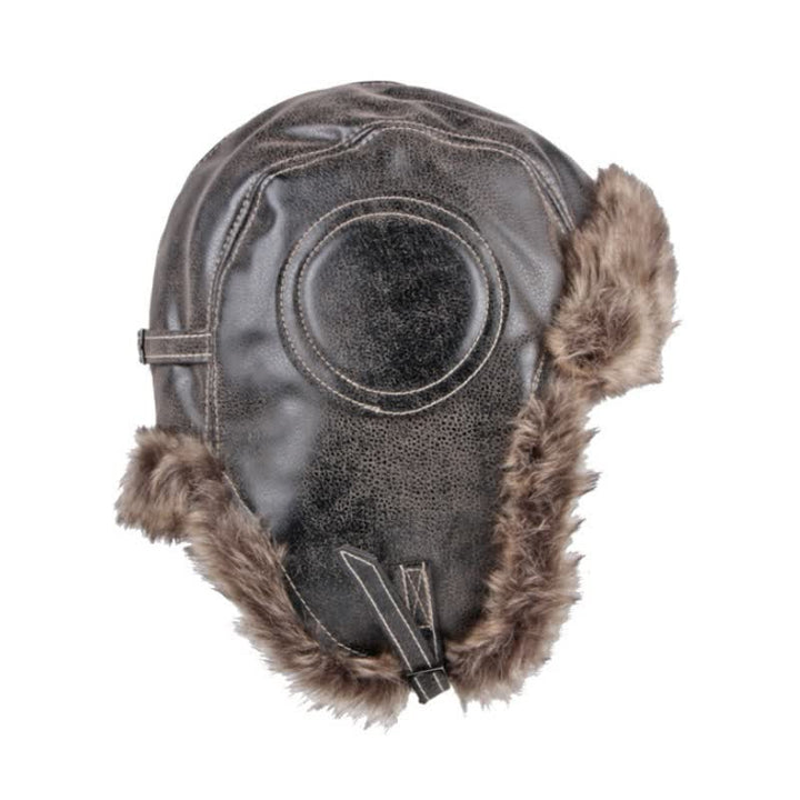 Gorro de trampero de piel sintética suave y esponjoso con protección para las orejas