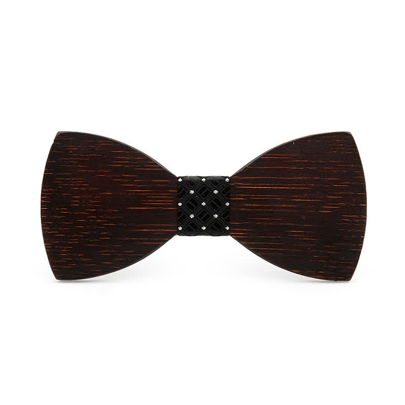 Pajarita de madera negra novedosa para hombre