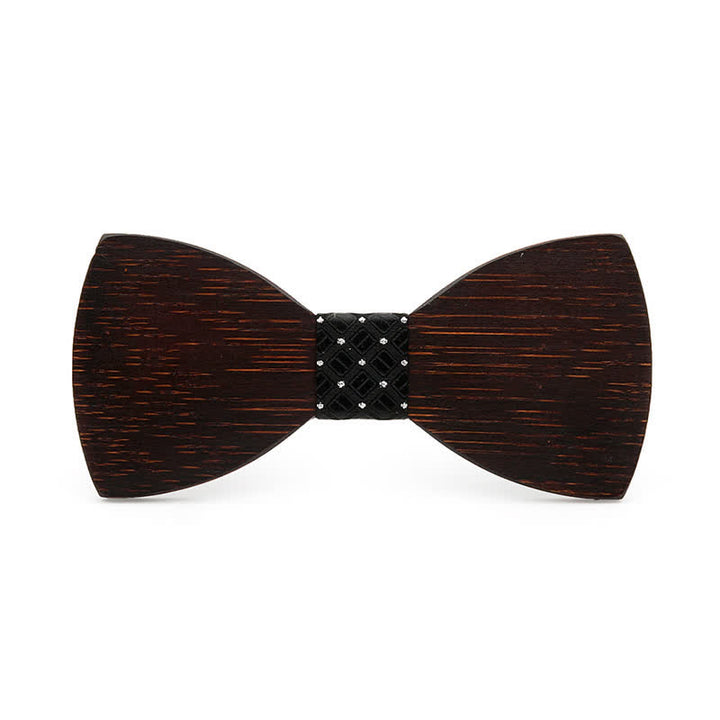Pajarita de madera negra novedosa para hombre