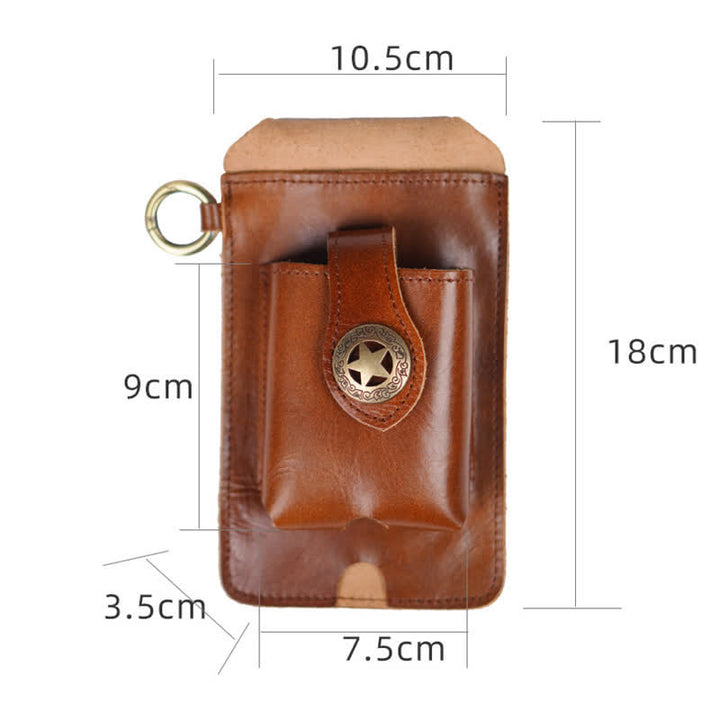 Riñonera de cuero con ventosa magnética para teléfono