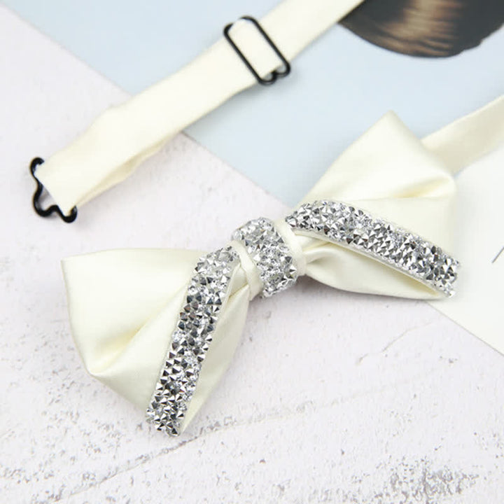 Pajarita de boda con brillantes diamantes de imitación para hombre
