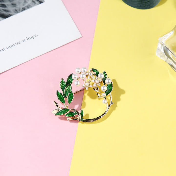 Broche de corona de flores de gardenia para mujer