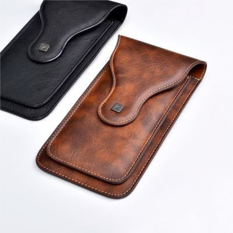 Estuche para teléfono móvil con clip magnético de doble capa y cinturón