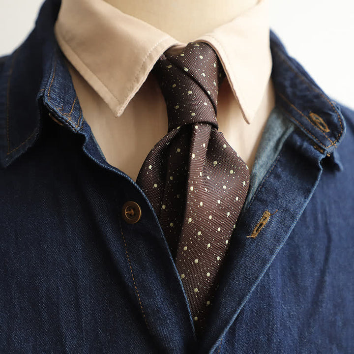Corbata de lunares con pequeñas flores para hombre
