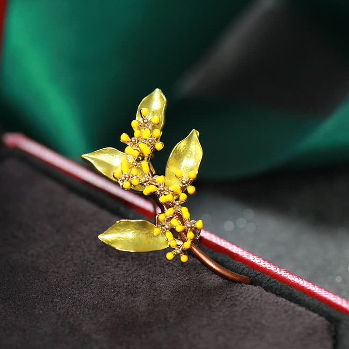 Broche de hojas y ramas de Fragrans para mujer