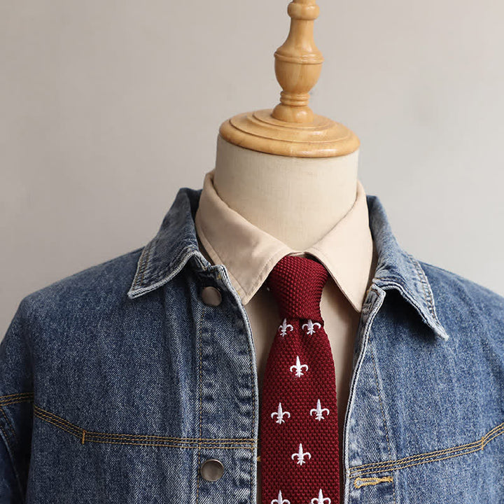 Corbata de punto ajustada con motivos repetidos para hombre