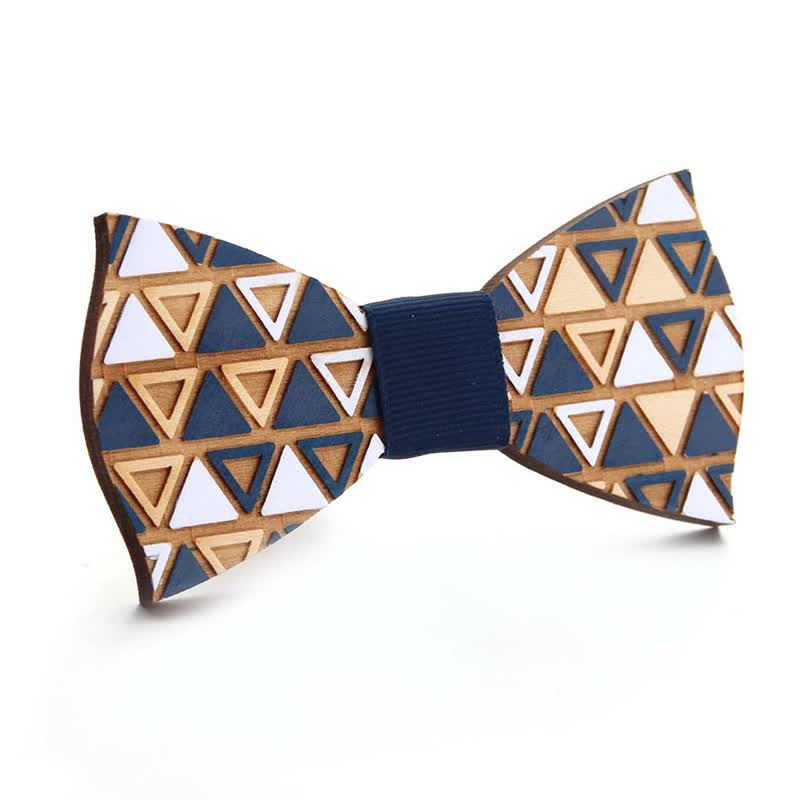 Pajarita de madera con pintura de piezas de rompecabezas para hombre
