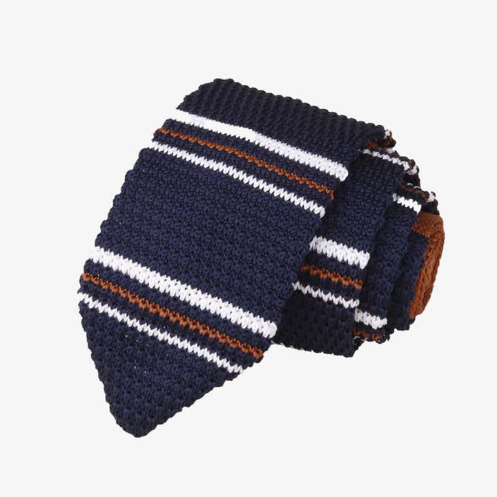 Corbata de punto con rayas horizontales para hombre