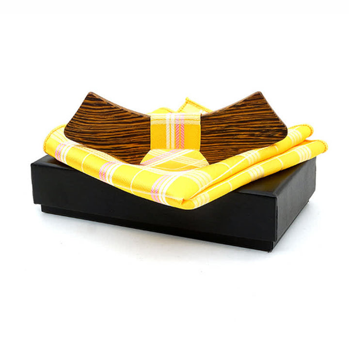 Juego de 2 pajaritas de madera con forma de collar para hombre