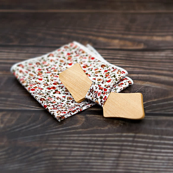 Juego de 2 pajaritas de madera con forma de collar para hombre