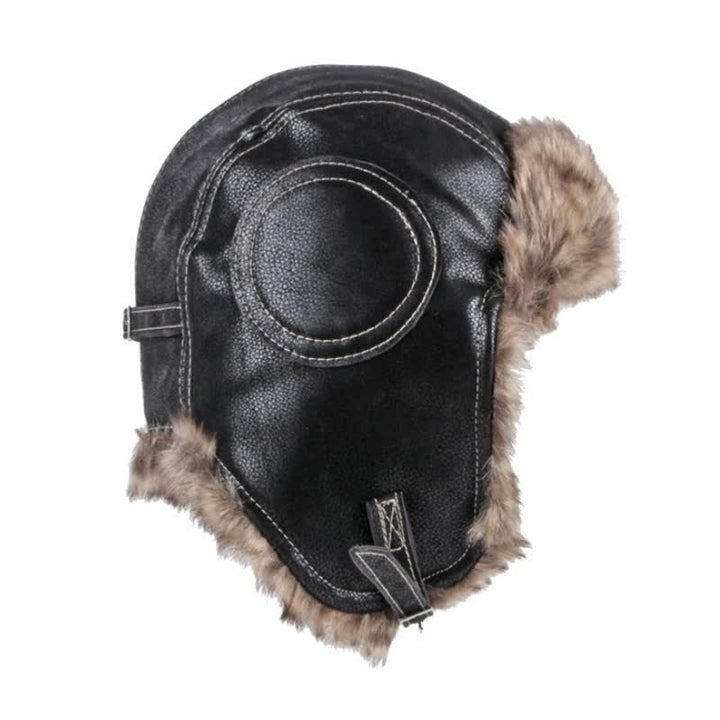Gorro de trampero de piel sintética suave y esponjoso con protección para las orejas