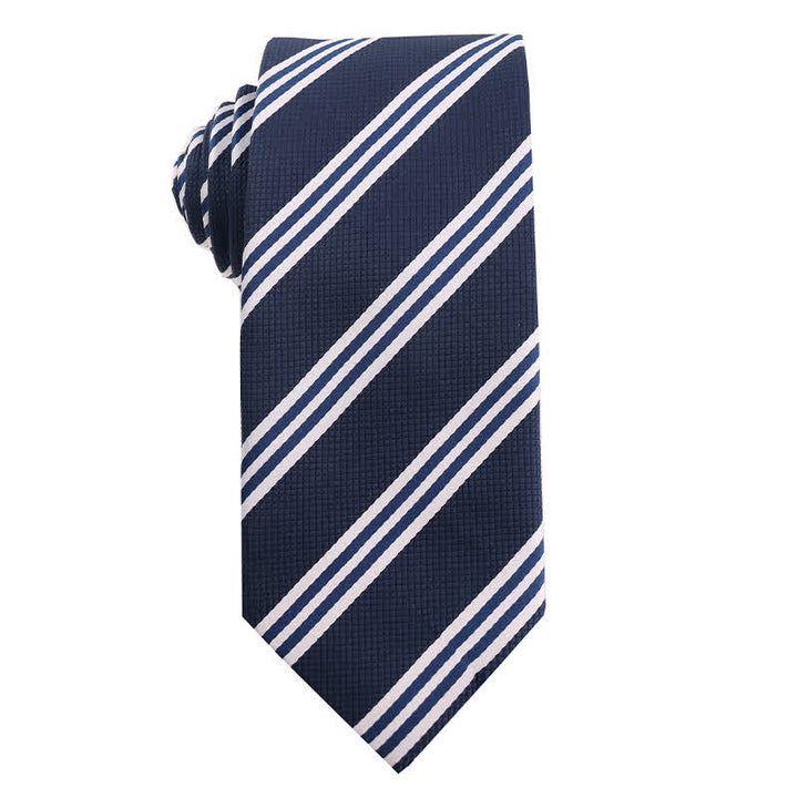 Corbata de oficina para hombre de la serie azul marino