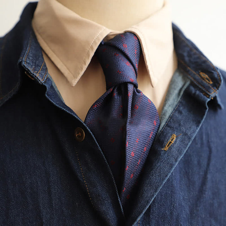 Corbata de lunares con pequeñas flores para hombre