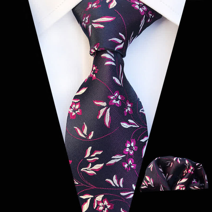 Conjunto de 2 corbatas florales con llamas ardientes para hombre