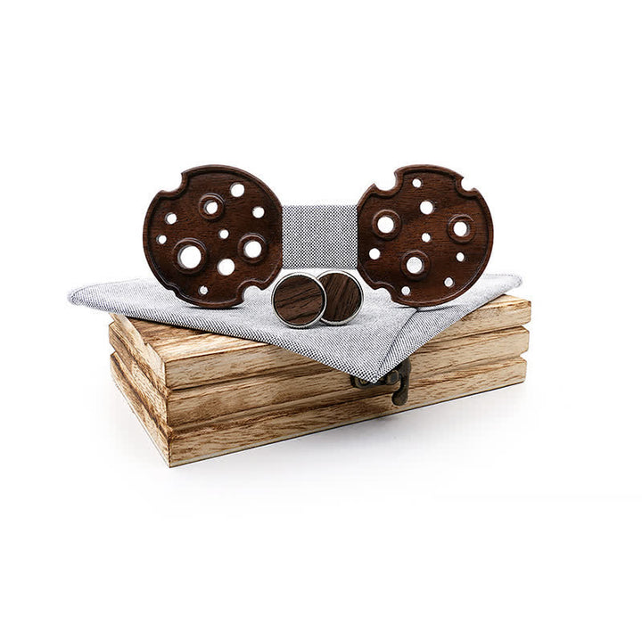 Juego de 3 pajaritas de madera con forma de círculo hueco para hombre