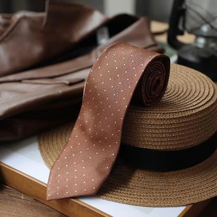 Corbata de lunares con pequeñas flores para hombre