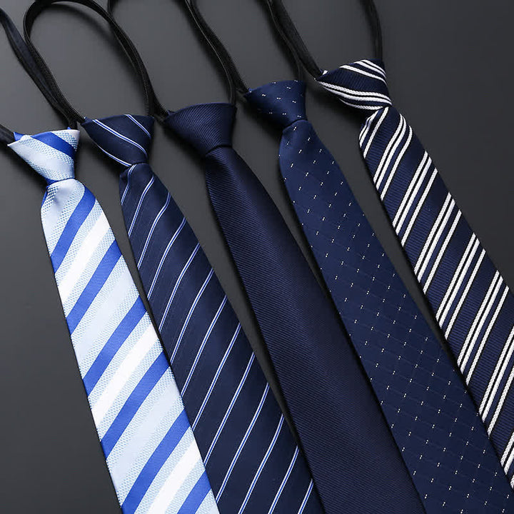 Corbata de negocios con cremallera de la serie azul para hombre