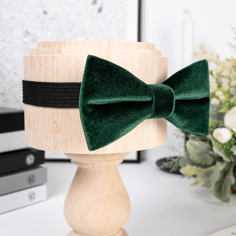 Pajarita de terciopelo de color verde esmeralda liso para hombre